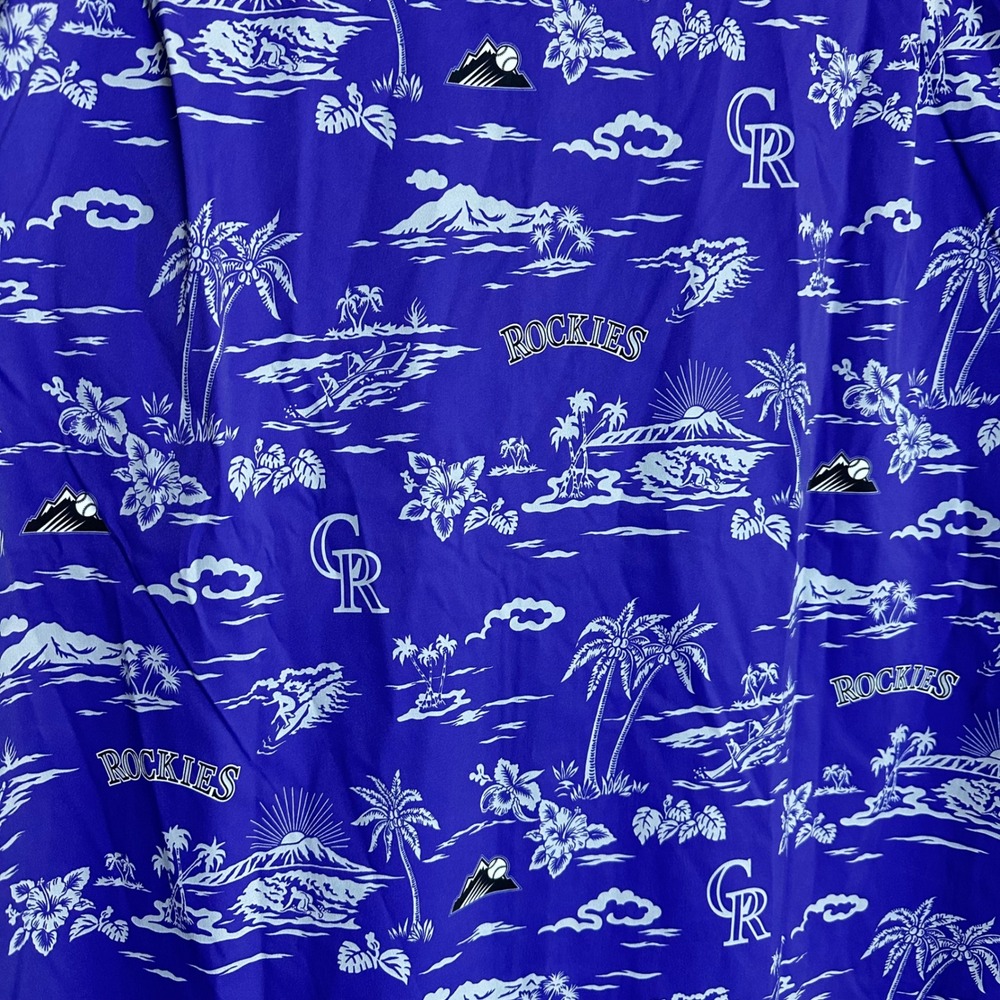 Reyn Spooner Colorado Rockies MLB Performance Shirt Mens XL Purple Tropical NWT - Picture 7 of 12